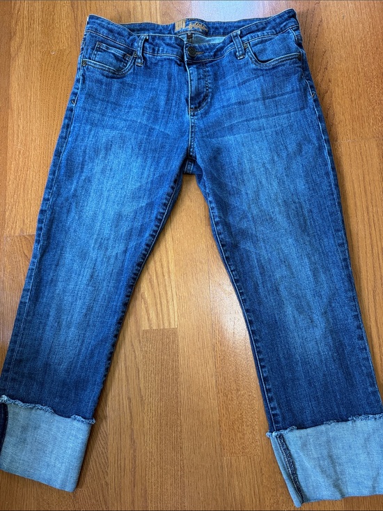 Kut from the Kloth Denim - Kut from the Kloth Medium Blue Cropped Wide Roll-Hem Jeans